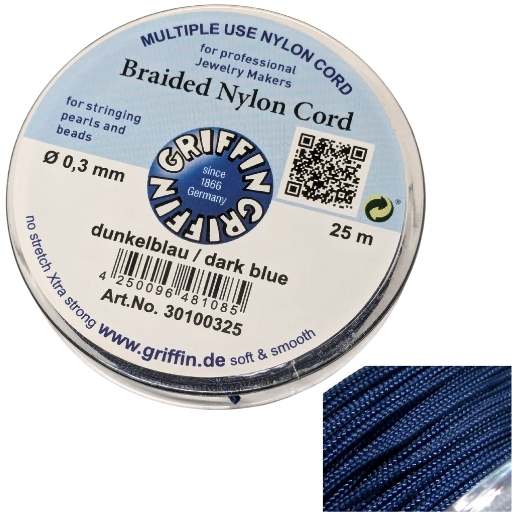 Bobina Hilo Trenzado europeo Griffin - 0,3mm - Dark Blue x 25mts