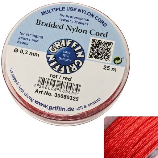 Bobina Hilo Trenzado europeo Griffin - 0,3mm - Red x 25mts