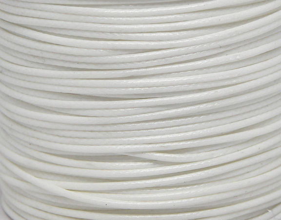 Hilo Poliester Encerado 1mm x 1 metros White - - Crystaldreams Abalorios