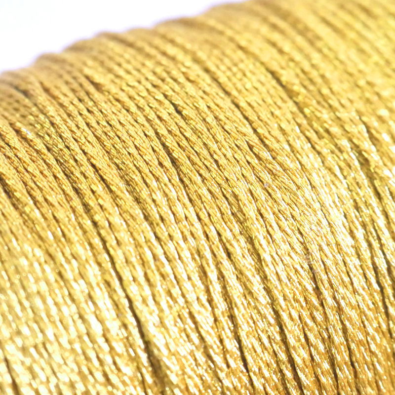 Hilo de Nylon y Metal - Efecto metálico 1mm - Golden - - Crystaldreams Abalorios