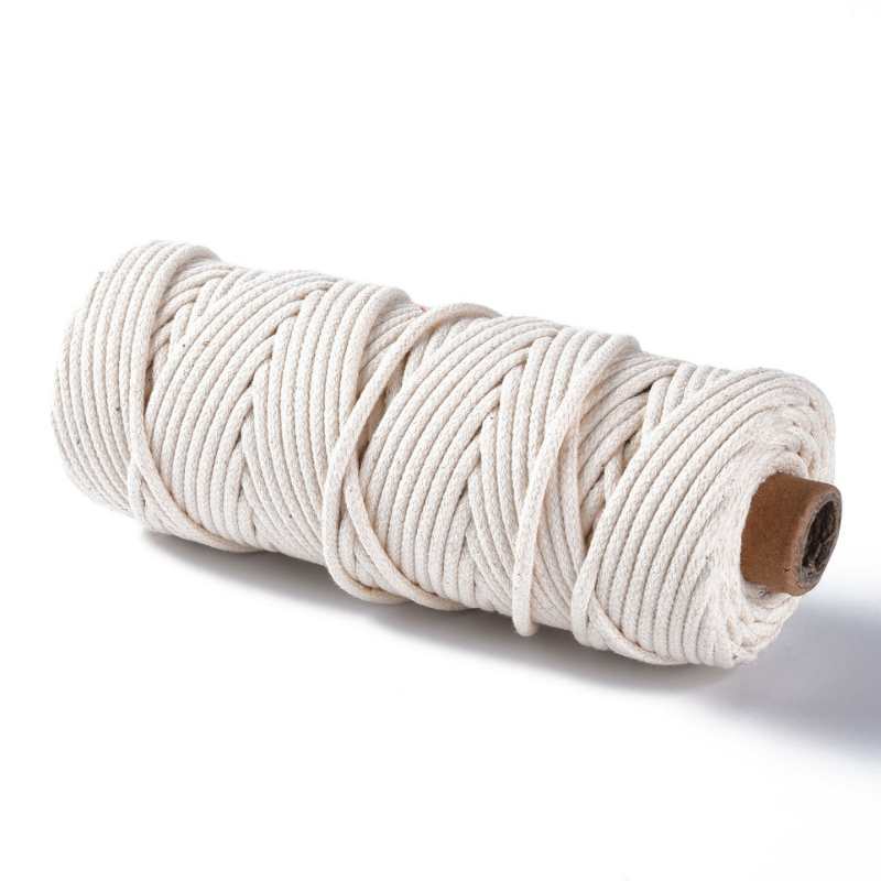Hilo trenzado de algodón para Macramé 3mm Beige - - Crystaldreams Abalorios