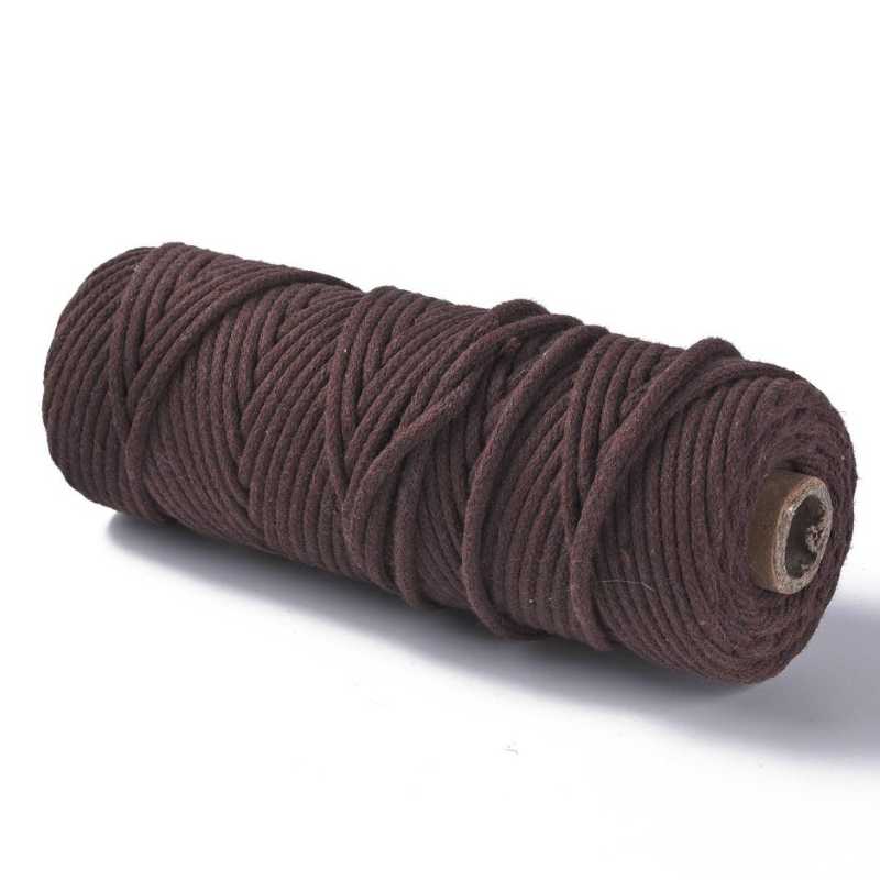 Hilo trenzado de algodón para Macramé 3mm Coconut Brown - - Crystaldreams Abalorios