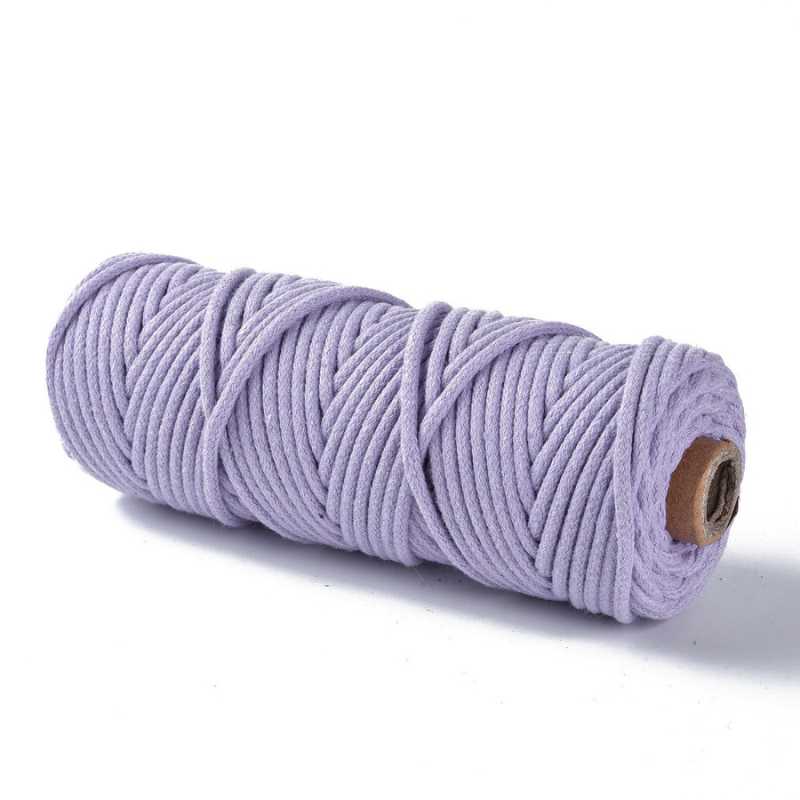 Hilo trenzado de algodón para Macramé 3mm Lilac - - Crystaldreams Abalorios