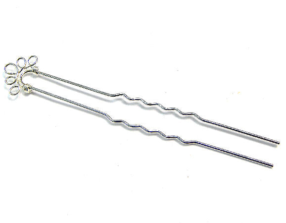 Horquilla para el pelo 100mm color plateado - - Crystaldreams Abalorios