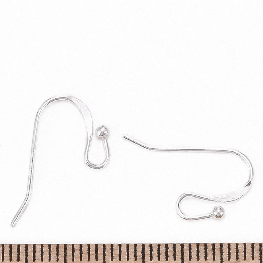 2x Sterling Silver 925 Earwires Mod. Bolita 20mm