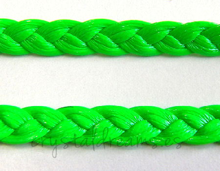 Imitacion Cuero Trenzado - 7x1,5mm - Green Fluor x metro - - Crystaldreams Abalorios