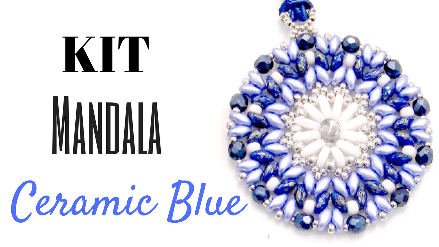 KIT completo 1 colgante Mandala CERAMIC BLUE - - Crystaldreams Abalorios