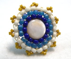Kit completo Anillo "Sun" - Brick Stitch circular BLUE - - Crystaldreams Abalorios
