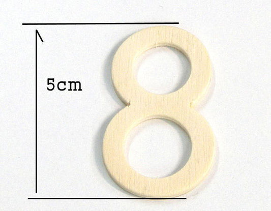 Letra de madera para decoración 5cm - 8 - - Crystaldreams Abalorios