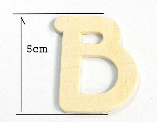 Letra de madera para decoración 5cm - B - - Crystaldreams Abalorios