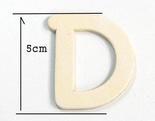 Letra de madera para decoración 5cm - D - - Crystaldreams Abalorios