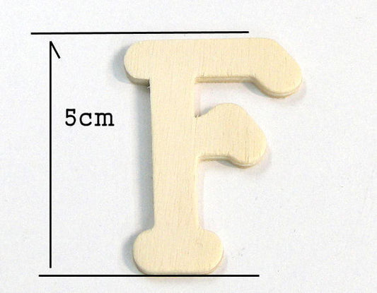 Letra de madera para decoración 5cm - F - - Crystaldreams Abalorios