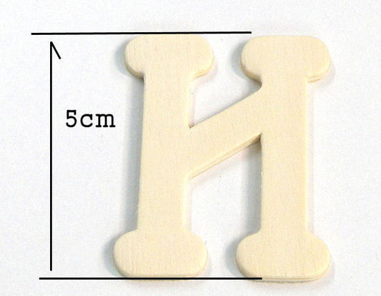 Letra de madera para decoración 5cm - H - - Crystaldreams Abalorios
