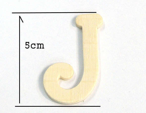 Letra de madera para decoración 5cm - J - - Crystaldreams Abalorios