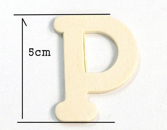 Letra de madera para decoración 5cm - P - - Crystaldreams Abalorios