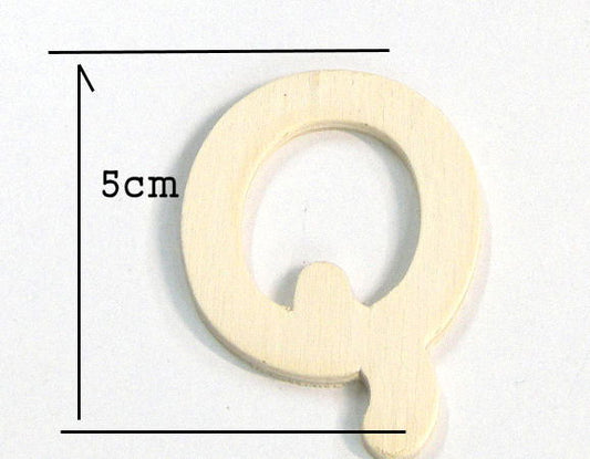 Letra de madera para decoración 5cm - Q - - Crystaldreams Abalorios