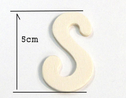 Letra de madera para decoración 5cm - S - - Crystaldreams Abalorios