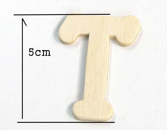 Letra de madera para decoración 5cm - T - - Crystaldreams Abalorios