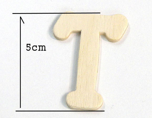 Letra de madera para decoración 5cm - T - - Crystaldreams Abalorios