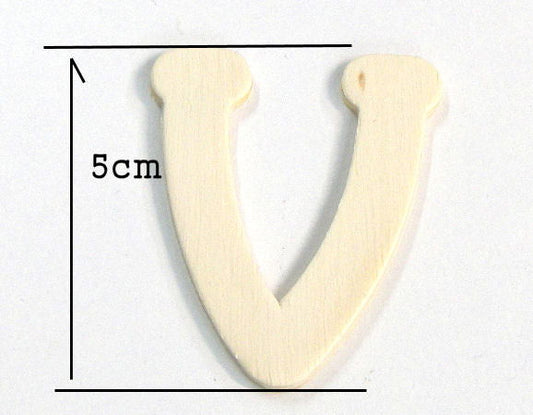 Letra de madera para decoración 5cm - V - - Crystaldreams Abalorios