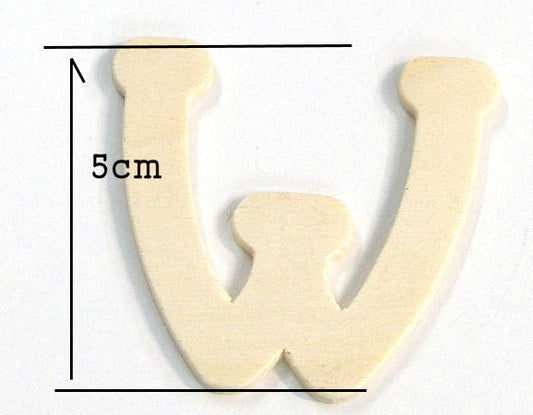 Letra de madera para decoración 5cm - W - - Crystaldreams Abalorios