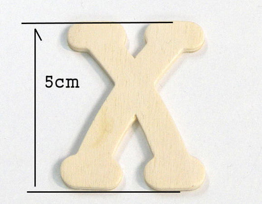 Letra de madera para decoración 5cm - X - - Crystaldreams Abalorios