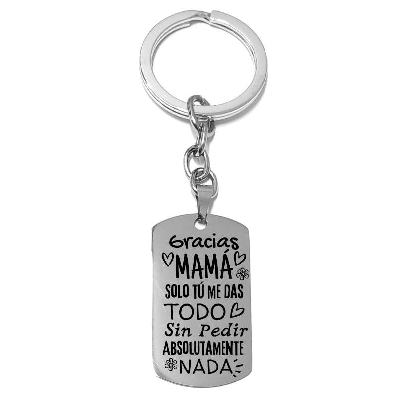 Llavero collar frase "Gracias mama solo tu me das todo sin pedir - - Crystaldreams Abalorios