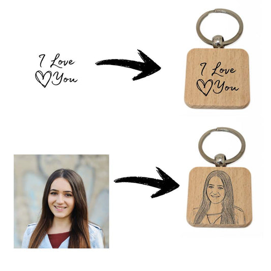 llavero personalizable en madera