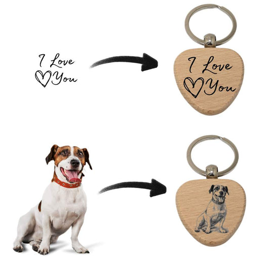 Personaliza tu llavero en madera forma corazón 76x32mm