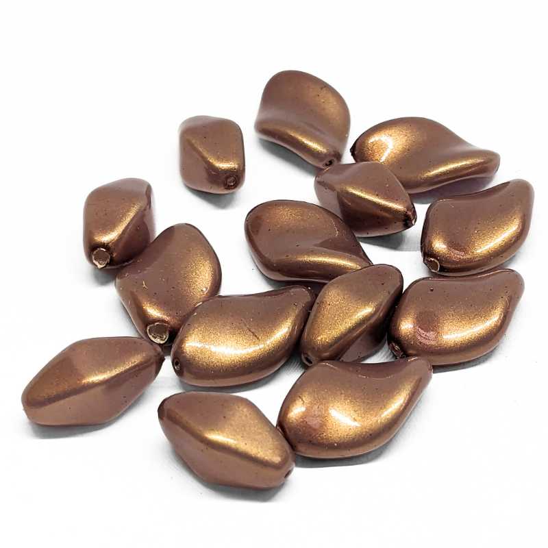 Lote 20gr Cuentas acrilicas Mix Copper Metal 20/15mm Agujero:1mm - - Crystaldreams Abalorios