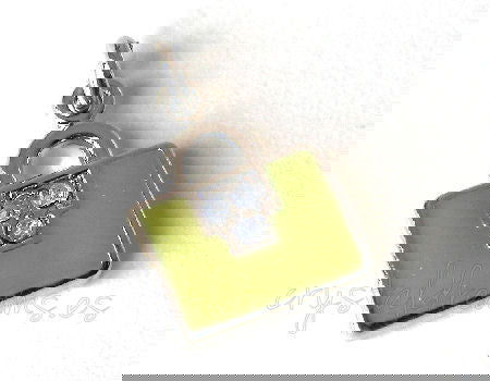 Metal pendant Hole:2mm Green Handbag 18x12mm - Platinum - - Crystaldreams Abalorios