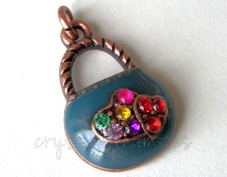 Metal pendant Hole:2mm Handbag 21x14mm - Cobre - - Crystaldreams Abalorios