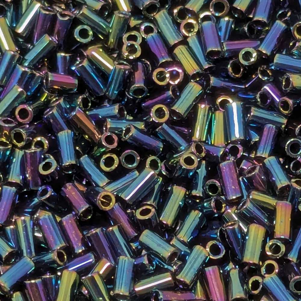 Bugle Miyuki 3mm Metallic Variegated Blur – 5 gr. cabbage. 455