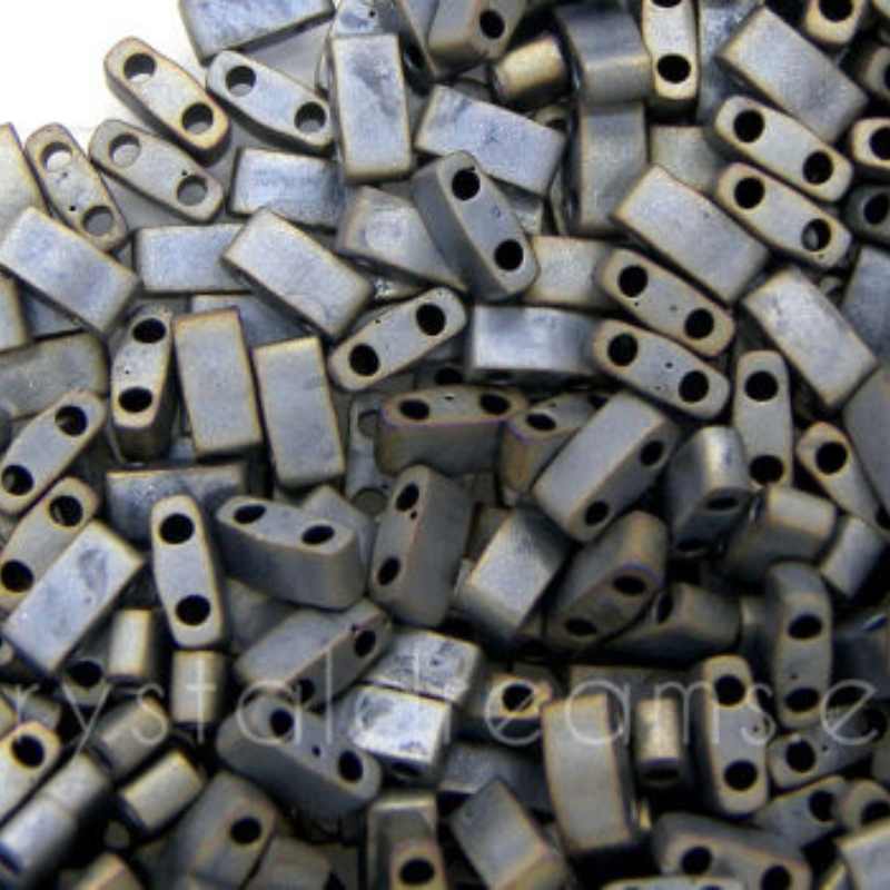 Miyuki Half-Tila - 2,5mm - 2 gr. - Matte Metallic Silver Grey - - Crystaldreams Abalorios