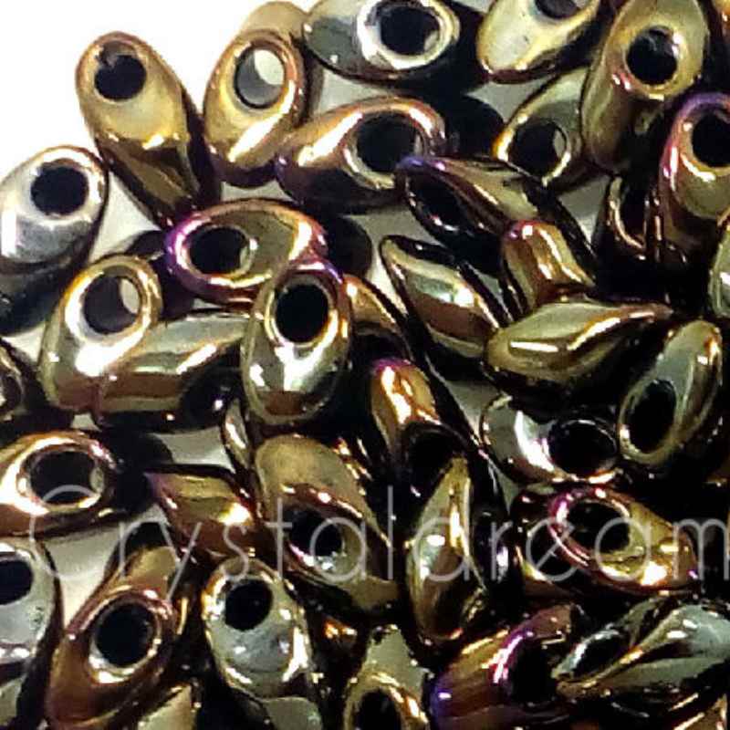 Miyuki Long Magatama 4x7mm Metallic Brown Iris - 5gr. col. 458 - - Crystaldreams Abalorios