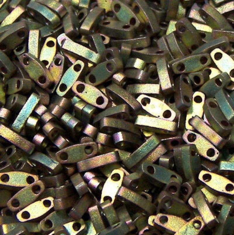 Miyuki Quarter-Tila - 5x1,2x1,9mm - 1 gr. - Metallic Khaki Iris - - Crystaldreams Abalorios