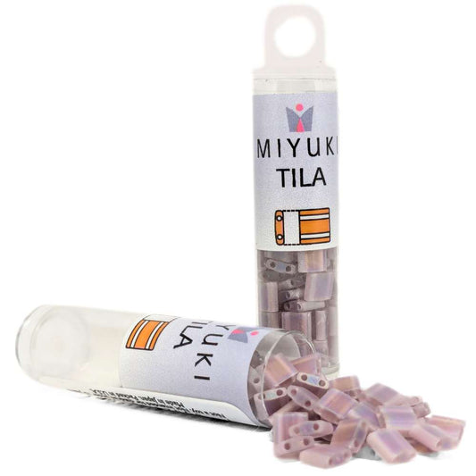 Miyuki Tila 142FR - Matte Transparent Smoke Amethyst AB - Tubo 7,2gr. -