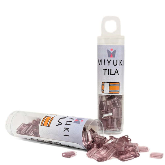 Miyuki Tila 142 - Transparent Smoky Amethyst - Tubo 7,2gr. -