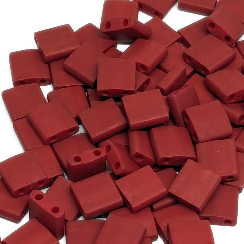 Miyuki Tila 5mm pack de 2 gr. - Matte Brick Red - - Crystaldreams Abalorios
