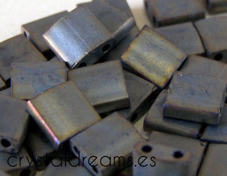 Miyuki Tila 5mm pack de 2 gr. - Matte Metallic Silver Grey - - Crystaldreams Abalorios