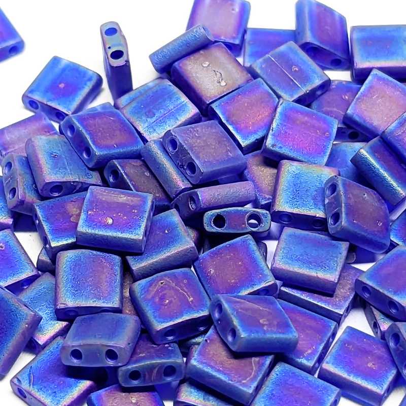 Miyuki Tila 5mm pack de 2 gr. - Matte Trasparent Cobalt AB - Crystaldreams Abalorios