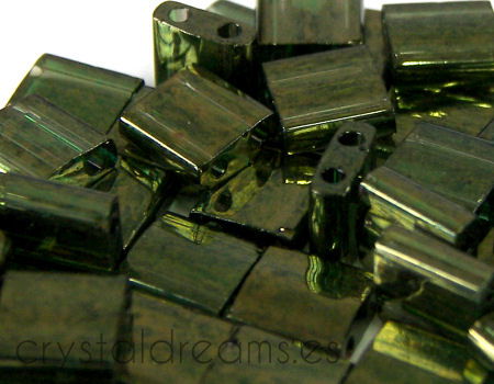 Miyuki Tila 5mm pack de 2 gr. - Olive Gold Luster - - Crystaldreams Abalorios