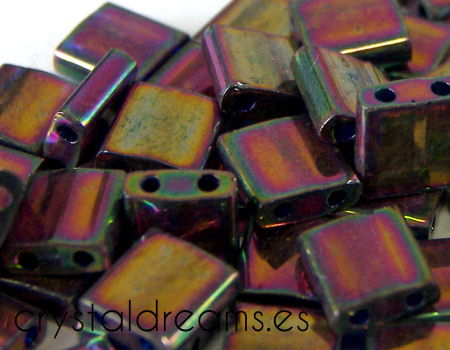 Miyuki Tila 5mm pack de 2 gr. - Plum Gold Luster - - Crystaldreams Abalorios