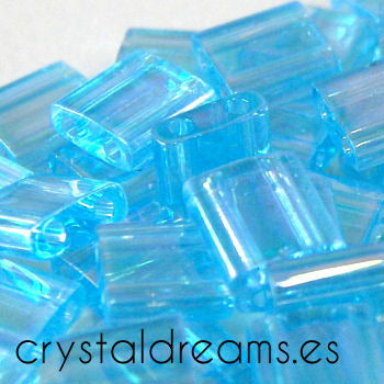 Miyuki Tila 5mm pack de 2 gr. - Trasparent Aquamarine AB - - Crystaldreams Abalorios