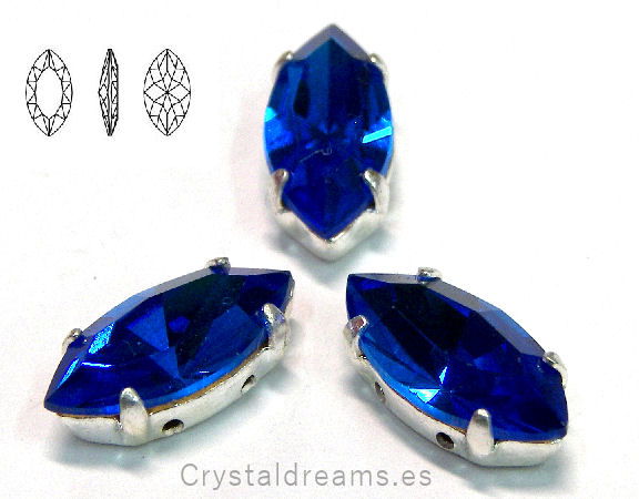 Navette Preciosa 15x7mm - Capri Blue - - Crystaldreams Abalorios