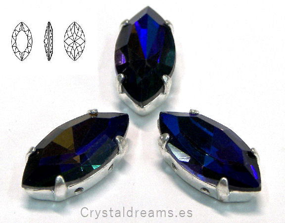 Navette Preciosa 15x7mm - Heliotrope - - Crystaldreams Abalorios