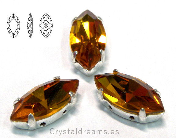 Navette Preciosa 15x7mm - Topaz - - Crystaldreams Abalorios