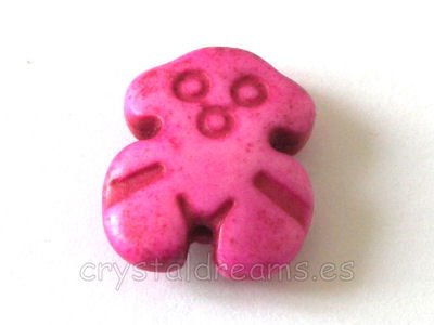 Oso de Turquesa sintetica 18x15x5mm Aguj: 1,5mm - Fuchsia - - Crystaldreams Abalorios