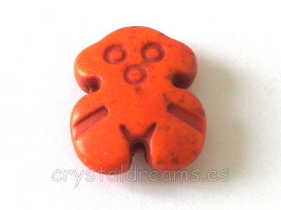 Oso de Turquesa sintetica 18x15x5mm Aguj: 1,5mm - Orange - - Crystaldreams Abalorios
