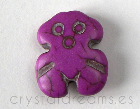 Oso de Turquesa sintetica 18x15x5mm Aguj: 1,5mm - Violet - - Crystaldreams Abalorios